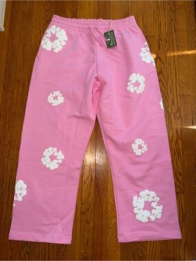 Denim Tears Pink Cotton Wreath Sweatpants Size L
